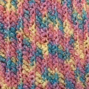 Handmade crochet rainbow baby blanket